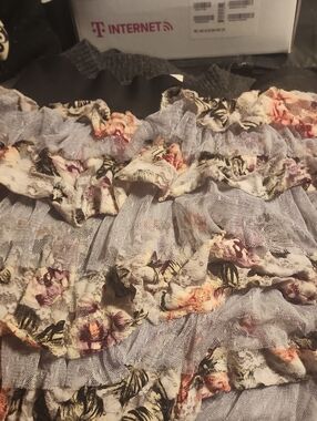 Rue21 Lavender Floral Ruffled Midi Skirt